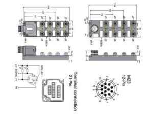 M12-8 ports Junction box with M23 and 21 pin Terminal Connection · GSEE ...